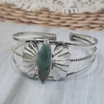 Kingman Turquoise 1" 925 Sterling Silver Bracelet (REXT157-16)