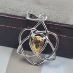 Cut Citrine 925 Sterling Silver Pendant (REXT157-1)