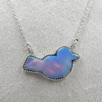 Aurora Opal 925 Sterling Silver Bird Necklace (REXT158-15)