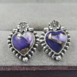 Purple Rose Dahlia 925 Sterling Silver Stud Earring (REXT158-10)