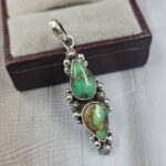 Sonoran Gold Turquoise 925 Sterling Silver Pendant (REXT158-19)
