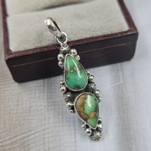 Sonoran Gold Turquoise 925 Sterling Silver Pendant (REXT158-19)