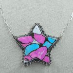 Cotton Candy Turquoise 925 Sterling Silver Necklace (REXT158-20)