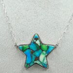 Peacock Dahlia 925 Sterling Silver Necklace (REXT158-21)