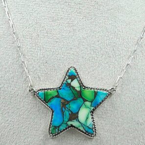 Peacock Dahlia 925 Sterling Silver Necklace (REXT158-21)