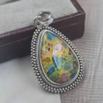 Composite Apatite tourmaline 925 Sterling Silver Pendant (REXT160-19)