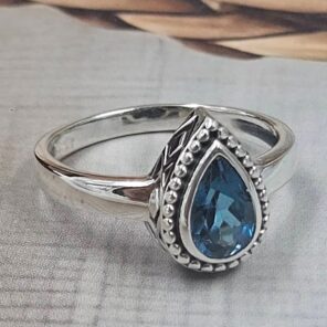 London Blue Topaz 925 Sterling Silver Ring (REXT160-7)
