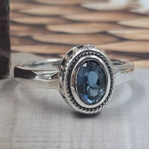 London Blue Topaz 925 Sterling Silver Ring (REXT160-9)