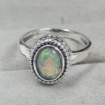 Ethiopian Opal 925 Sterling Silver Cut Ring (REXT159-22)