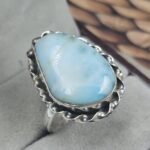 Larimar Size US 10 925 Sterling Silver Ring (REXT106-122)