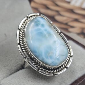 Larimar Size US 5 925 Sterling Silver Ring (REXT106-111)