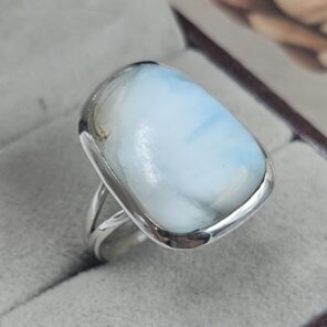 Larimar Size US 8 925 Sterling Silver Ring (REXT106-118)