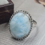 Larimar Size US 9 925 Sterling Silver Ring (REXT106-120)