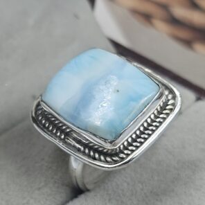 Larimar Size US 7 925 Sterling Silver Ring (REXT106-113)