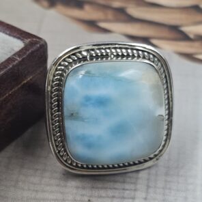 Larimar Size US 5 925 Sterling Silver Ring (REXT106-112)