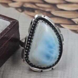Larimar Size US 7 925 Sterling Silver Ring (REXT106-115)