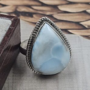 Larimar Size US 8 925 Sterling Silver Ring (REXT106-116)