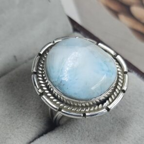Larimar Size US 5 925 Sterling Silver Ring (REXT106-110)