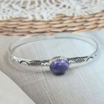 Charoite 925 Sterling Silver Bangle (REXT105-143)