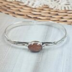 Sunstone 925 Sterling Silver Bangle (REXT105-146)