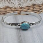 Kingman turquoise 925 Sterling Silver Bangle (REXT105-149)