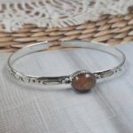 Sunstone 925 Sterling Silver Bangle (REXT105-152)