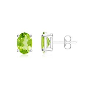 Peridot 925 Sterling Silver Stud Earring (RS33-92)