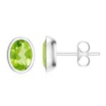 Peridot 925 Sterling Silver Stud Earring (RS50-31)