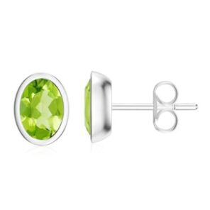 Peridot 925 Sterling Silver Stud Earring (RS50-31)