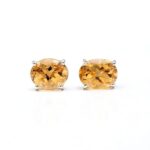 Citrine 925 Sterling Silver Stud Earring (RS33-96)