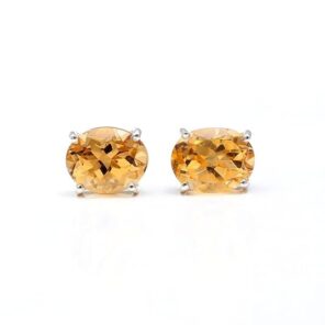 Citrine 925 Sterling Silver Stud Earring (RS33-96)