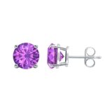 Amethyst 925 Sterling Silver Stud Earring (RS33-95)