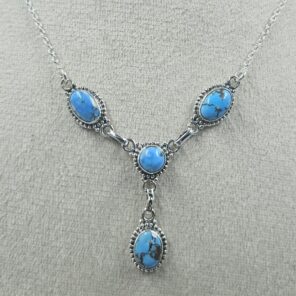 Golden Hills Turquoise 925 Sterling Silver Necklace (REXT113-49)