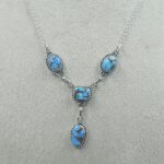 Golden Hills Turquoise 925 Sterling Silver Necklace (REXT113-41)
