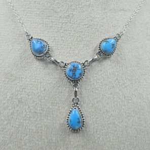 Golden Hills Turquoise 925 Sterling Silver Necklace (REXT113-45)