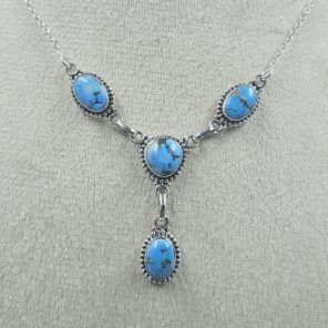 Golden Hills Turquoise 925 Sterling Silver Necklace (REXT113-46)