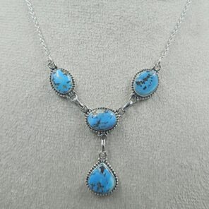 Golden Hills Turquoise 925 Sterling Silver Necklace (REXT113-48)