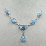 Golden Hills Turquoise 925 Sterling Silver Necklace (REXT113-15)