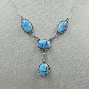Golden Hills Turquoise 925 Sterling Silver Necklace (REXT113-50)