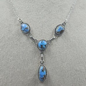 Golden Hills Turquoise 925 Sterling Silver Necklace (REXT113-52)