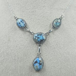 Golden Hills Turquoise 925 Sterling Silver Necklace (REXT113-51)
