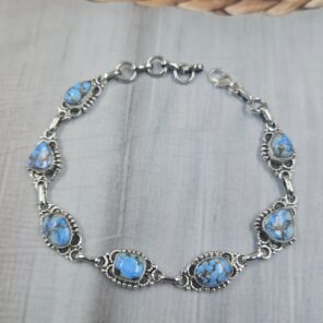 Golden Hills Turquoise 925 Sterling Silver Bracelet (RS68-3)