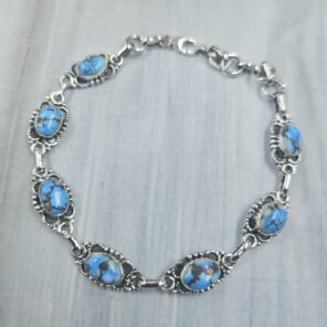 Golden Hills Turquoise 925 Sterling Silver Bracelet (RS68-7)