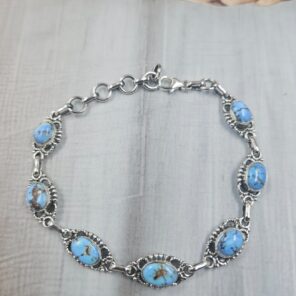 Golden Hills Turquoise 925 Sterling Silver Bracelet (RS68-9)