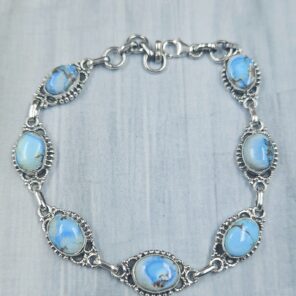 Golden Hills Turquoise 925 Sterling Silver Bracelet (RS68-10)