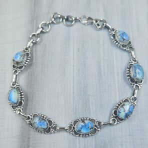 Golden Hills Turquoise 925 Sterling Silver Bracelet (RS68-12)