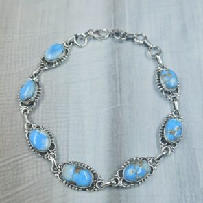 Golden Hills Turquoise 925 Sterling Silver Bracelet (RS68-2)