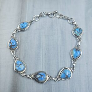 Golden Hills Turquoise 8" 925 Sterling Silver Bracelet (REXT113-69)