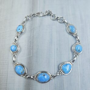 Golden Hills Turquoise 8" 925 Sterling Silver Bracelet (REXT113-72)