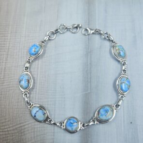 Golden Hills Turquoise 8" 925 Sterling Silver Bracelet (REXT113-73)